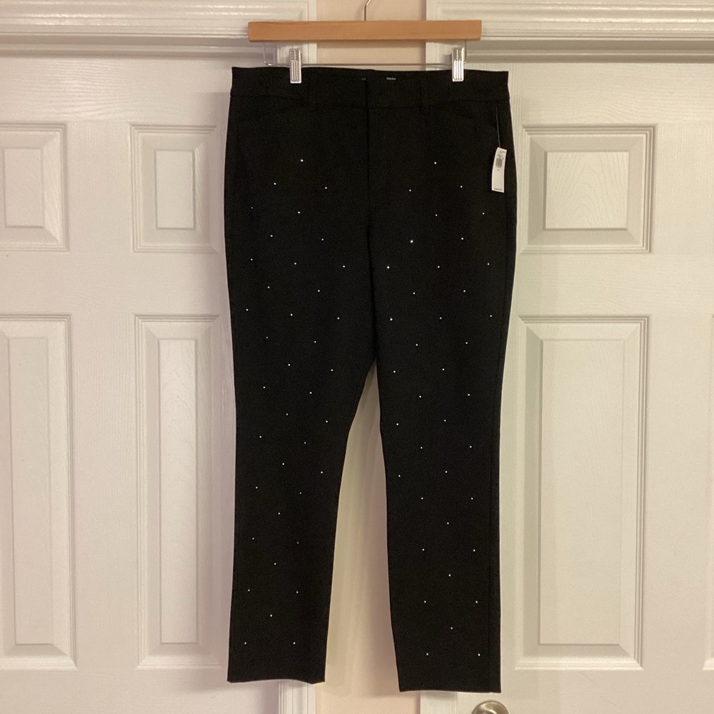 Old Navy Black Rhinestone High Rise Pixie Skinny Pants - Picture 6 of 11
